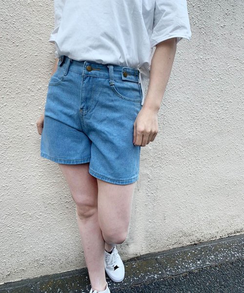 セール レディースパンツデニム ショートパンツ 体型カバー ハイウエスト 美足効果 無地 夏 旅行海 セイヘイショップ Seiheishop D Fashion