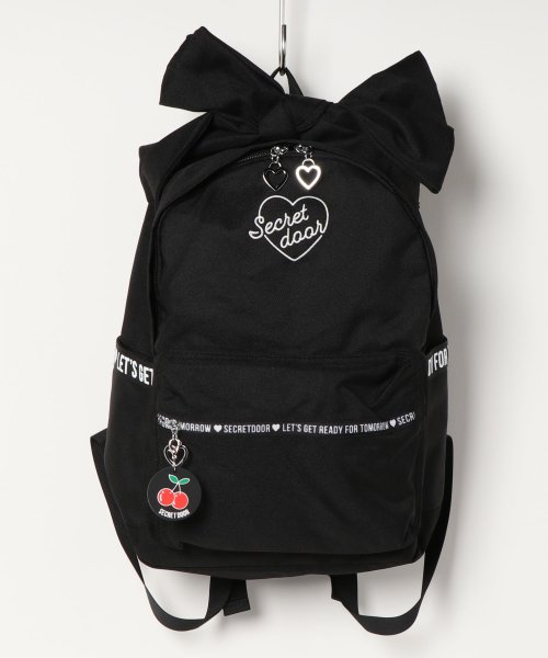 チェリー柄ミラーチャーム リボンリュック ラブリー シークレットドア Secret Door D Fashion チェリー柄ミラーチャーム リボンリュック ラブリー シークレットドア Secret Door D Fashion