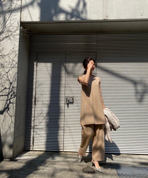 サイドスリットノースリーブチュニック シエルエアー Ciel Air D Fashion