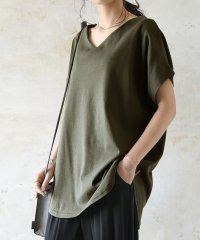 and it_/アンドイット and it_ 国産BeコルテVネックドルマンカットソー(半袖) カットソー レディース 半袖 日本製 綿100％ 春夏 トップス Tシャツ Vネ/503135841
