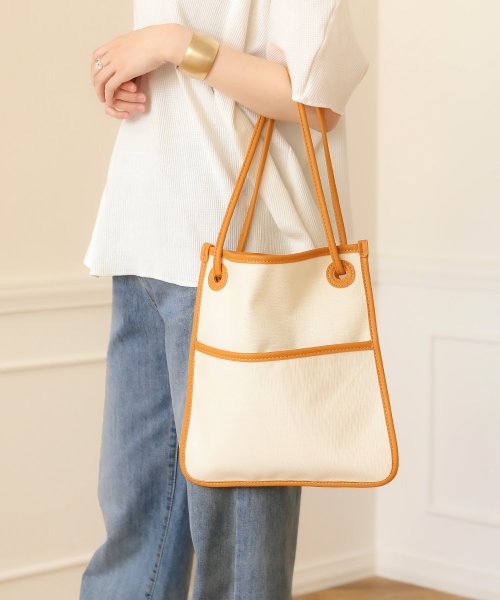 セール Web限定 配色パイピングバッグ 2wayキャンバスショルダートートバッグ ブージュルード Bou Jeloud D Fashion