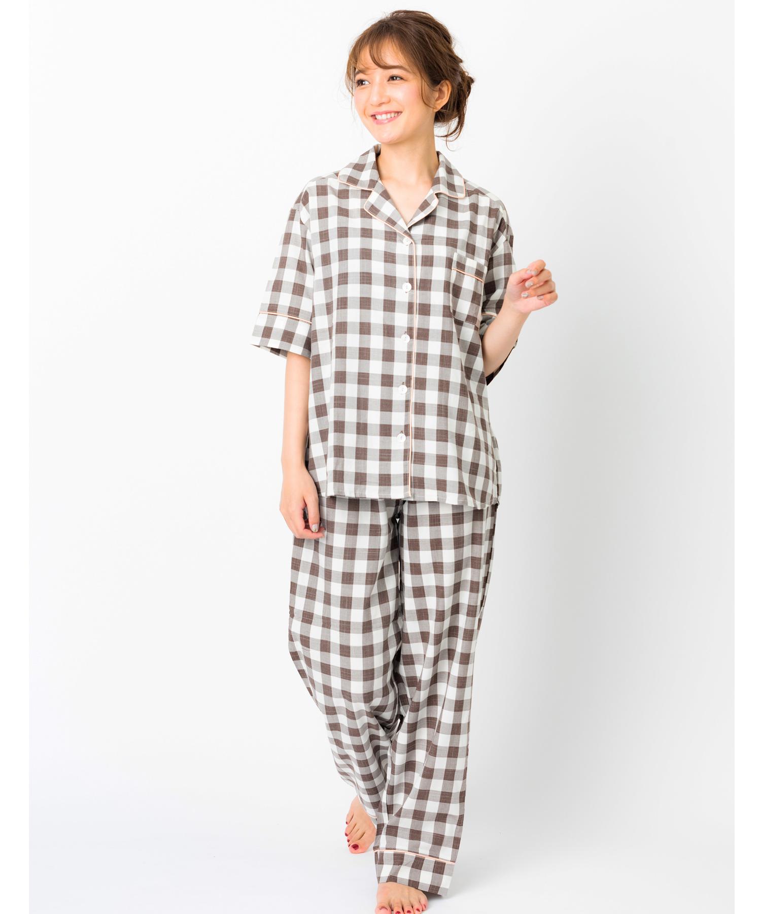 Mango Women Clothing Loungewear Pajamas S Check cotton pyjama shirt Women 