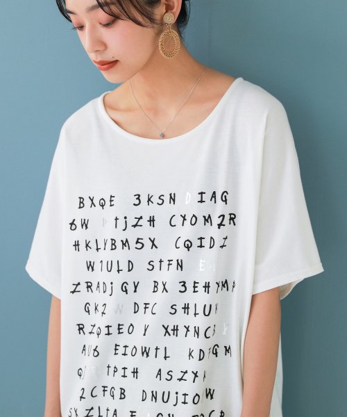 英字箔プリントtシャツ オシャレウォーカー Osharewalker D Fashion