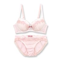 fran de lingerie/可憐なフラワーレースのフェミニンランジェリーナチュラルバスト 「フラワークラウン ペアブラジャー（ワイヤー有り）」 ブラジャーショーツセット/503189872