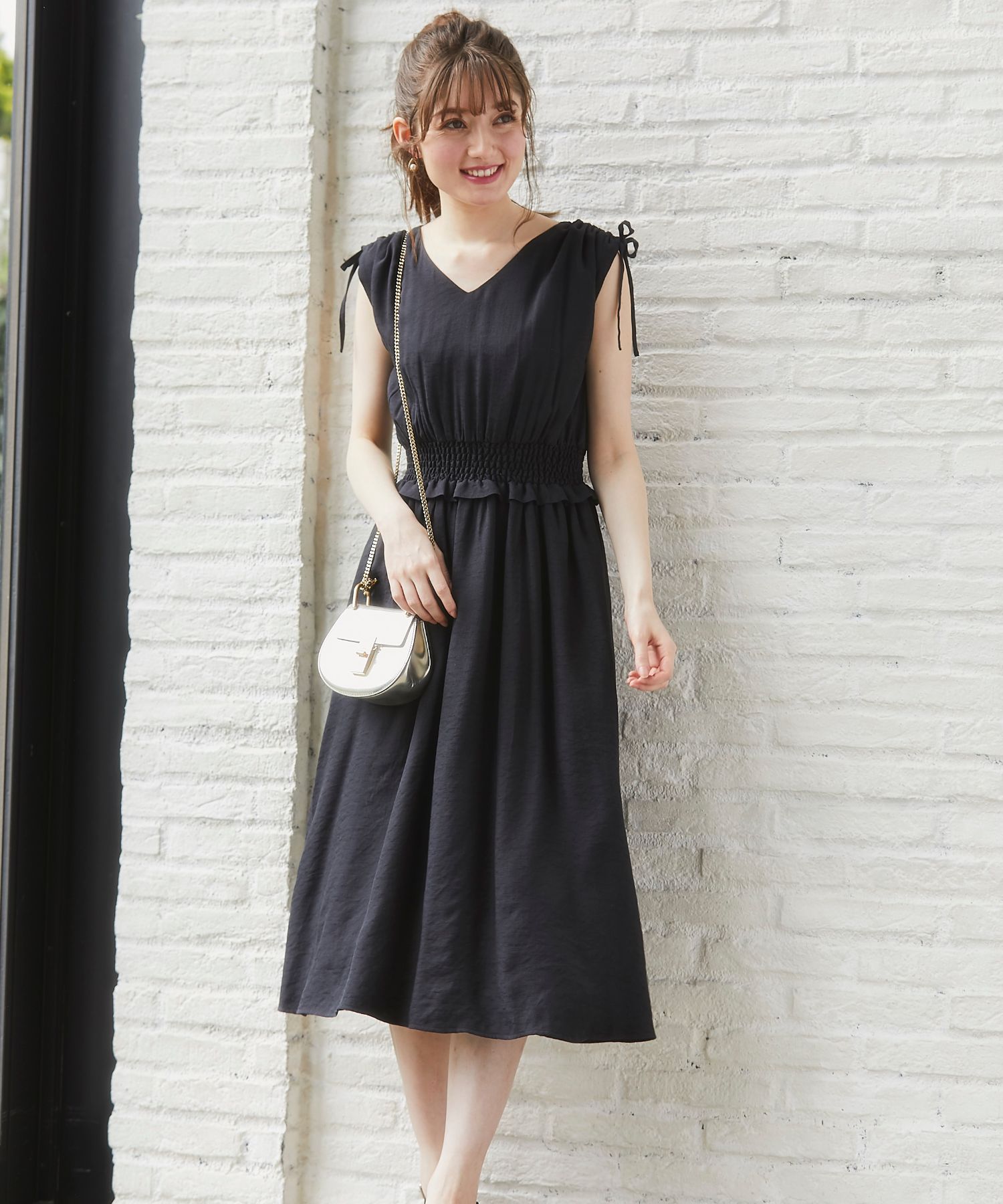 送料無料 【MERRY】 新品 ノースリーブ 半袖 トップス 黒 2862