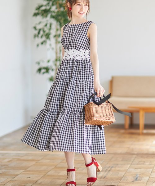 クーポン ウエストレースギンガムチェックノースリーブティアードワンピース トッコクローゼット Tocco Closet D Fashion クーポン ウエストレースギンガムチェックノースリーブティアードワンピース トッコクローゼット Tocco Closet D Fashion