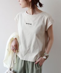 and　Me.../コットン天竺フレンチスリーブWHATEVERロゴ刺繍Tシャツ/503207159