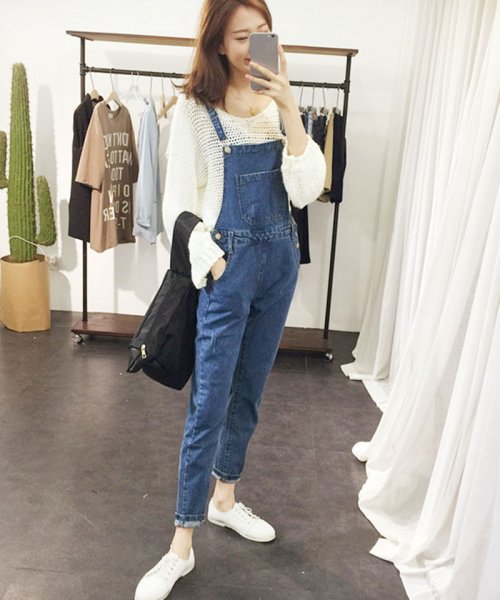 デニム サロペット ロンパース テーパード オールインワンレディース つなぎ おしゃれ セイヘイショップ Seiheishop D Fashion