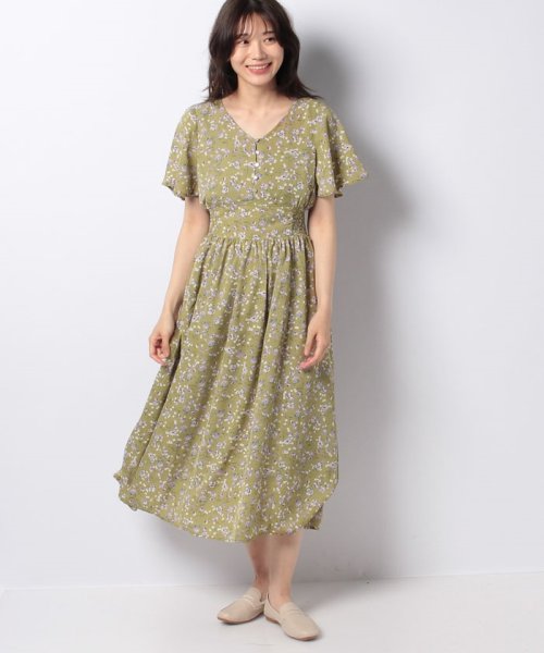 セール 50 Off 花柄 ウエストシャーリングワンピース オリーブデオリーブ Olive Des Olive D Fashion