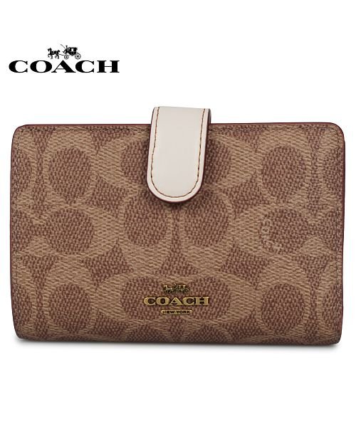 コーチ Coach 財布 二つ折り レディース L字ファスナー ベージュ コーチ Coach D Fashion