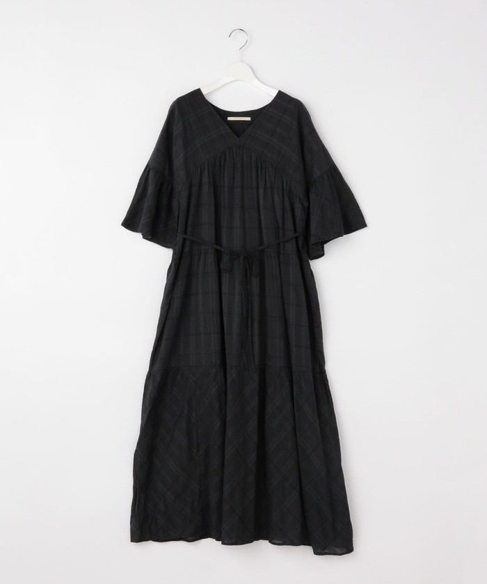 ヌキテパ　ワンピース　黒　チェック　ロングワンピース セール 30%OFF】【ne Quittez pas/ヌキテパ】ドビーチェック