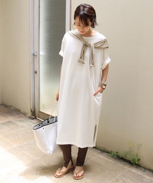 コットン半袖オーバーサイズtシャツワンピース アンドミー And Me D Fashion
