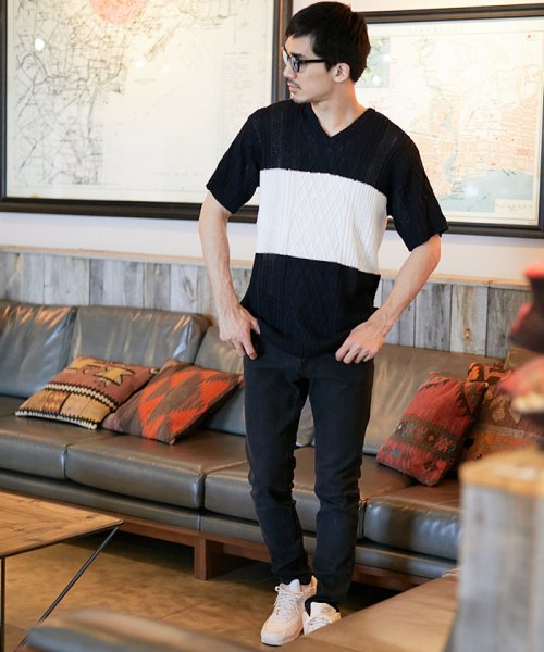 セール フィッシャーマンサマーニット サマーニット メンズ サマーセーター ニット Tシャツ Vネック Uネック ジギーズショップ Jiggys Shop D Fashion