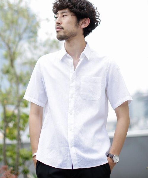 セール Web限定 フレンチリネンシャツ 半袖 ナノ ユニバース Nano Universe D Fashion セール Web限定 フレンチリネンシャツ 半袖 ナノ ユニバース Nano Universe D Fashion