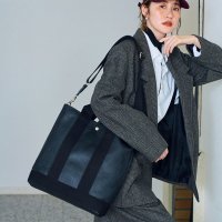 TOPKAPI BREATH/トプカピ TOPKAPI スコッチグレイン ネオレザー 縦型 A4 トート バッグ ショルダー付き L/503260250