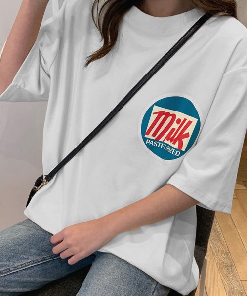 クーポン ロゴtシャツ レディース 半袖 ロングt 英字ロゴ カットソー カジュアル トップス 春夏新作 チュニック コットン ミニミニストア Miniministore D Fashion