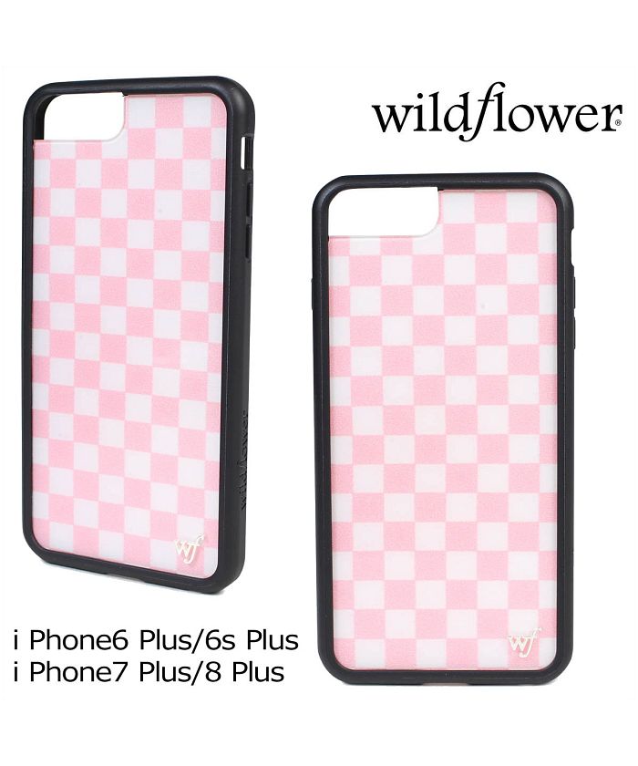 wildflower ワイルドフラワー iPhone 8 7 6 6s Plus ケース スマホ ONLINE チェッカー PCHE 新商品 新型 SHOP ピンク 携帯 SNEAK スニークオンラインショップ レディース 最大89%OFFクーポン アイフォン