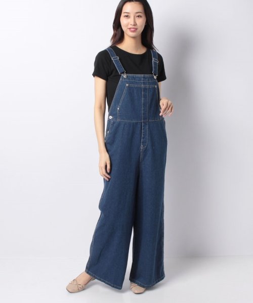 デニムルーズオーバーオールワイドパンツサロペットオールインワン スタイルブロック レディース Styleblock D Fashion