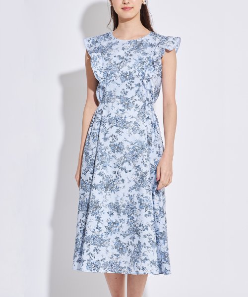 フリル付きフラワープリントコットンワンピース トッコクローゼット Tocco Closet D Fashion