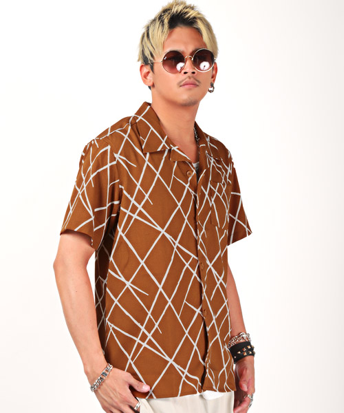 SALE/102%OFF】 古着 幾何学 オープンカラーシャツ econet.bi