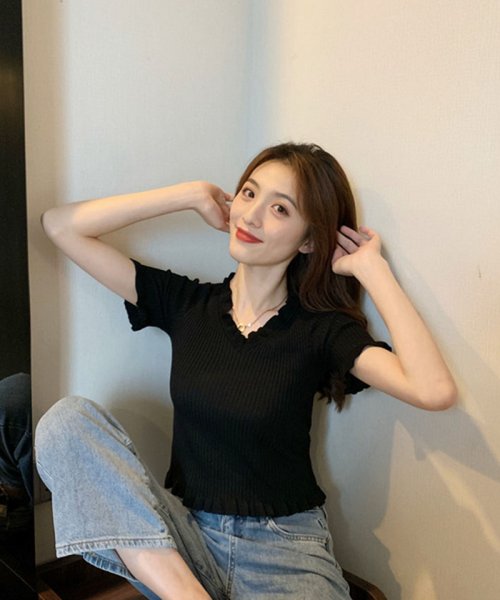 セール Vネックtシャツ カットソー レディース 小さめ かわいい ニットシャツ フィット セイヘイショップ Seiheishop D Fashion セール Vネックtシャツ カットソー レディース 小さめ かわいい ニットシャツ フィット セイヘイショップ Seiheishop D Fashion