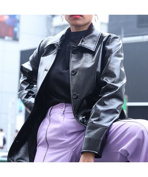 セール アトモスピンク フェイク レザーコート Atmos Pink Atmos Pink D Fashion