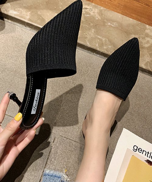 セール ミュールパンプスサンダル レディース ヒールサンダル ポインテッドトゥ 靴 サボサンダル かかとなしパンプス 春夏 ミニミニストア Miniministore D Fashion