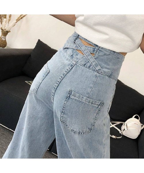 セール Off ハイウエスト デニム ワイドパンツ 切りっぱなし デニム パンツ 春夏 薄手 デニム ストレート ジーパン レディース ミニミニストア Miniministore D Fashion