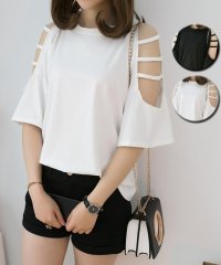shoppinggo/ショッピングゴー shoppinggo Tシャツレディース カットソー 大きいサイズ 伸縮性 春服 夏服 肩出し シースルー/503289243