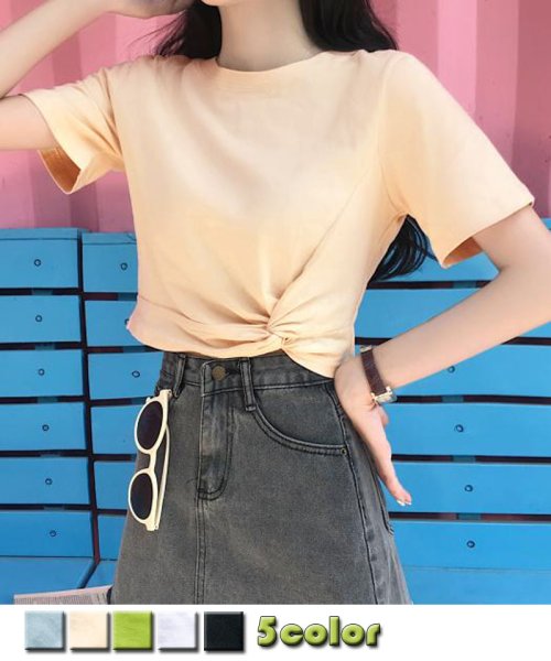 クーポン セール30 Off ｔシャツ レディース 半袖 へそ出し ショート丈 ｔシャツ トップス 無地 綿 カットソー 薄手 黒 白 ショッピングゴー Shoppinggo D Fashion