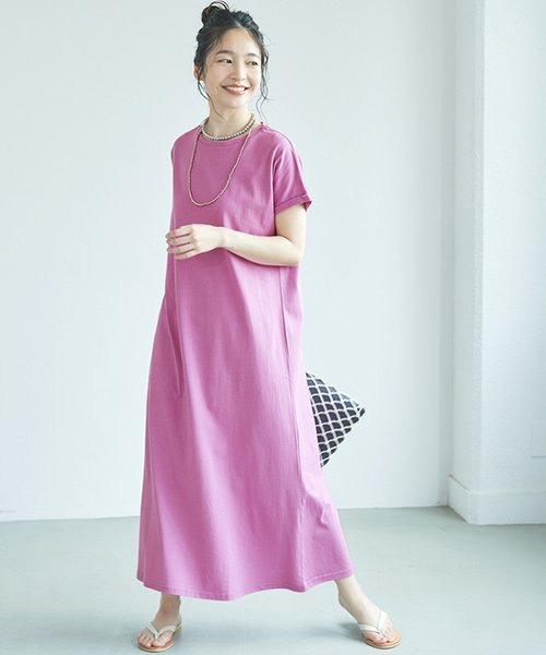 ロング丈シンプルコットンカットソーワンピースcocaオリジナル コカ Coca D Fashion ロング丈シンプルコットンカットソーワンピースcocaオリジナル コカ Coca D Fashion