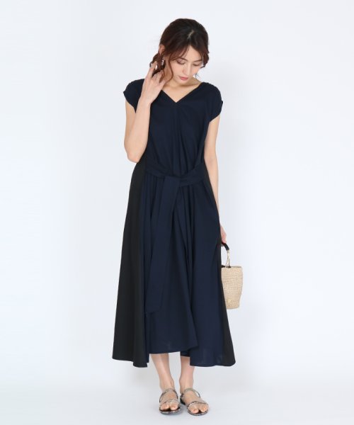 セール Torrazzo Donna トラッゾ ドンナ 手洗い可 2wayバイカラーリボンワンピース スコットクラブ Scotclub D Fashion