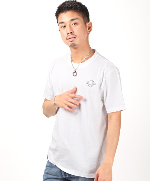 セール イラストプリント半袖tシャツ Tシャツ メンズ 半袖 バックプリント イラスト Ufo 土星 ロケット ラグスタイル Luxstyle D Fashion
