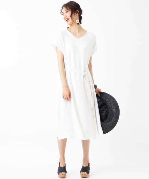 クーポン 洗える 麻混ロングワンピース ミッシェル クラン Michel Klein D Fashion クーポン 洗える 麻混ロングワンピース ミッシェル クラン Michel Klein D Fashion