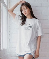 CavariA/CavariA【キャバリア】ピグメントフラミンゴプリントクルーネック半袖Tシャツ/503302209