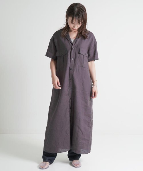 セール 30 Off リネンポプリン サファリシャツワンピース Galerie Vie Galerie Vie D Fashion