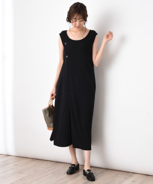 セール ワッシャーカット コットンリネンボタンデザインワンピース インタープラネット Interplanet D Fashion