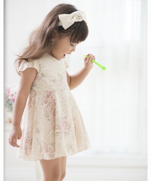 薔薇柄シャドーレースベビーワンピース キャサリンコテージ Catherine Cottage D Fashion 薔薇柄シャドーレースベビーワンピース キャサリンコテージ Catherine Cottage D Fashion