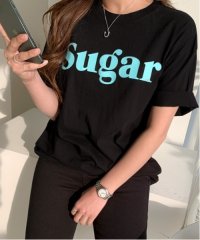 NANING9/NANING9(ナンニング)Sugar半袖Tシャツ Tシャツ 半袖 ロゴ トップス ゆったり レディース オーバーサイズ/503313079