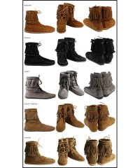 MINNETONKA/ミネトンカ MINNETONKA ダブルフリンジ トランパー ブーツ DOUBLE FRINGE TRAMPER BOOTS レディース/503017010