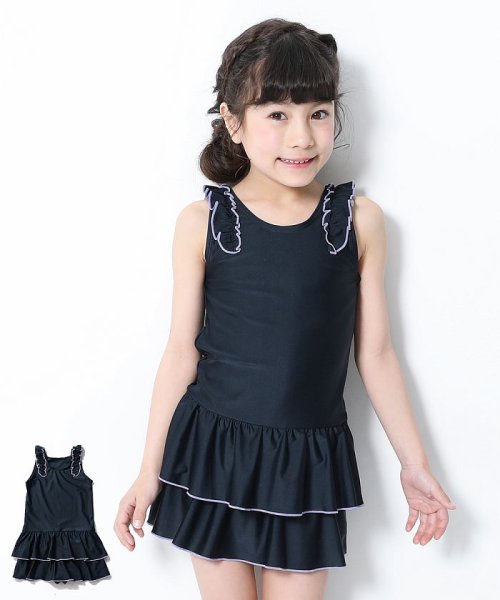 女児フリルワンピーススクール水着 デビロック Devirock D Fashion 女児フリルワンピーススクール水着 デビロック Devirock D Fashion