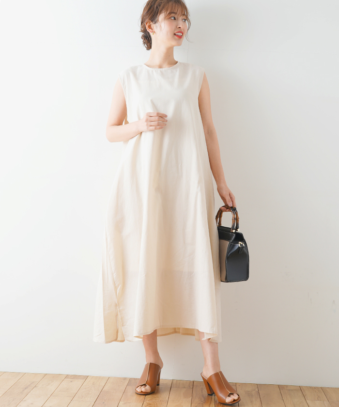 ◆Donna Karan プリントタイフロントAラインリネンワンピース Dresses & Jumpsuits | Donna Karan
