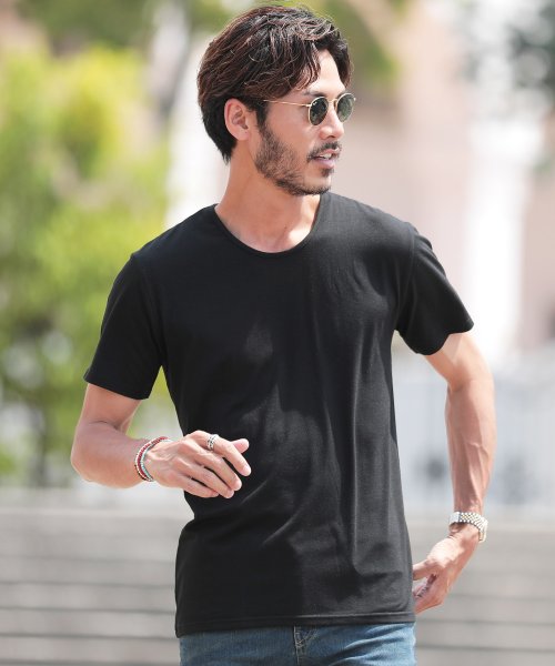 セール Uネックカラーリング無地tシャツ Tシャツ メンズ 半袖 Uネック 無地 五分袖 クルーネック ジギーズショップ Jiggys Shop D Fashion