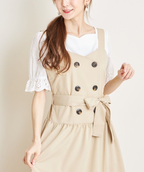 セール ウエストりぼん付きトレンチ風ワンピース トッコクローゼット Tocco Closet D Fashion セール ウエストりぼん付きトレンチ風ワンピース トッコクローゼット Tocco Closet D Fashion