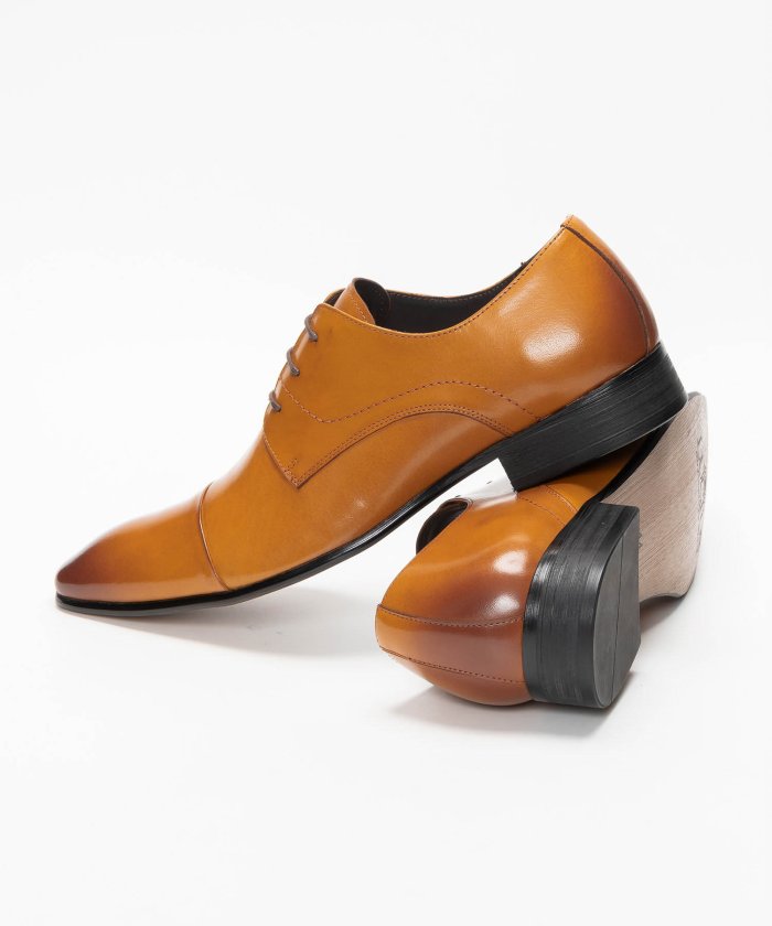 （SVEC/シュベック）革靴 本革 メダリオン レースアップ ビジネスシューズ LLT78−1 ブランド LUCIUS 革靴 メンズ ビジネスシューズサイドゴア ロングノーズ本革靴 黒/メンズ ブラウン
