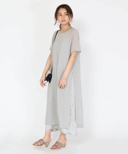 セール Ample アンプル 手洗い可 チュールレイヤードスリットワンピース スコットクラブ Scotclub D Fashion