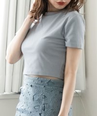 JULIA BOUTIQUE/ハイネックショート丈半袖トップス・Tシャツ・カットソー /510723 トップス レディース 半袖 春夏 カットソー Tシャツ 無地 ショート丈 韓国 ハイネッ/503327968