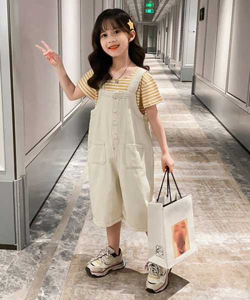 セール 子ども服オーバーオール キッズ サロペット ｔシャツ おしゃれ 2点セット パンツ 半袖 子供服 女の子 ジュニアサイズ ミニミニストア Miniministore D Fashion