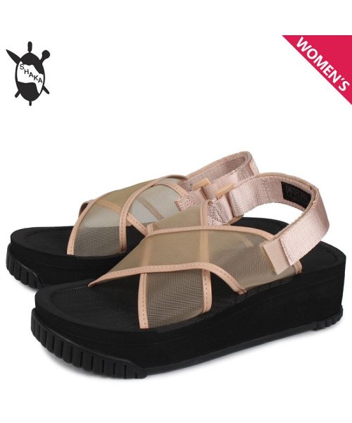 クーポン Shaka シャカ サンダル スポーツサンダル フィエスタ プラットフォーム メッシュ レディース 厚底 Fiesta Platform Mesh ベージュ 4 シャカ Shaka D Fashion