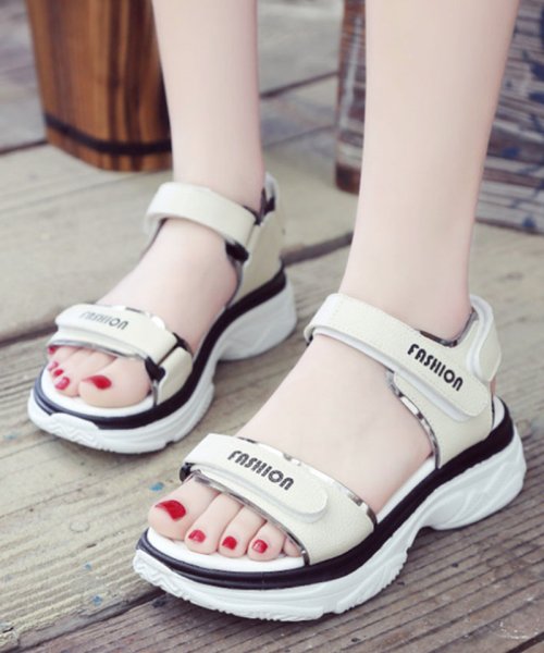 セール25 Off サンダルレディース 定番 歩きやすい 春夏靴 厚底靴 ベルクロ セイヘイショップ Seiheishop D Fashion
